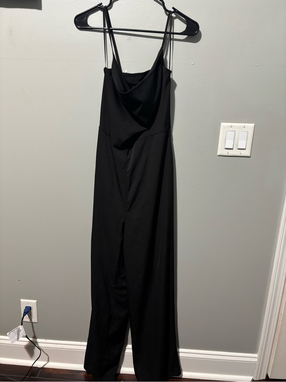 Black Cowl Neck Spaghetti Strap Jumpsuit